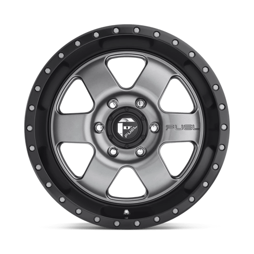 Fuel 1Pc D619 Podium 20X9 +1 Matte Gunmetal Black Bead Ring
