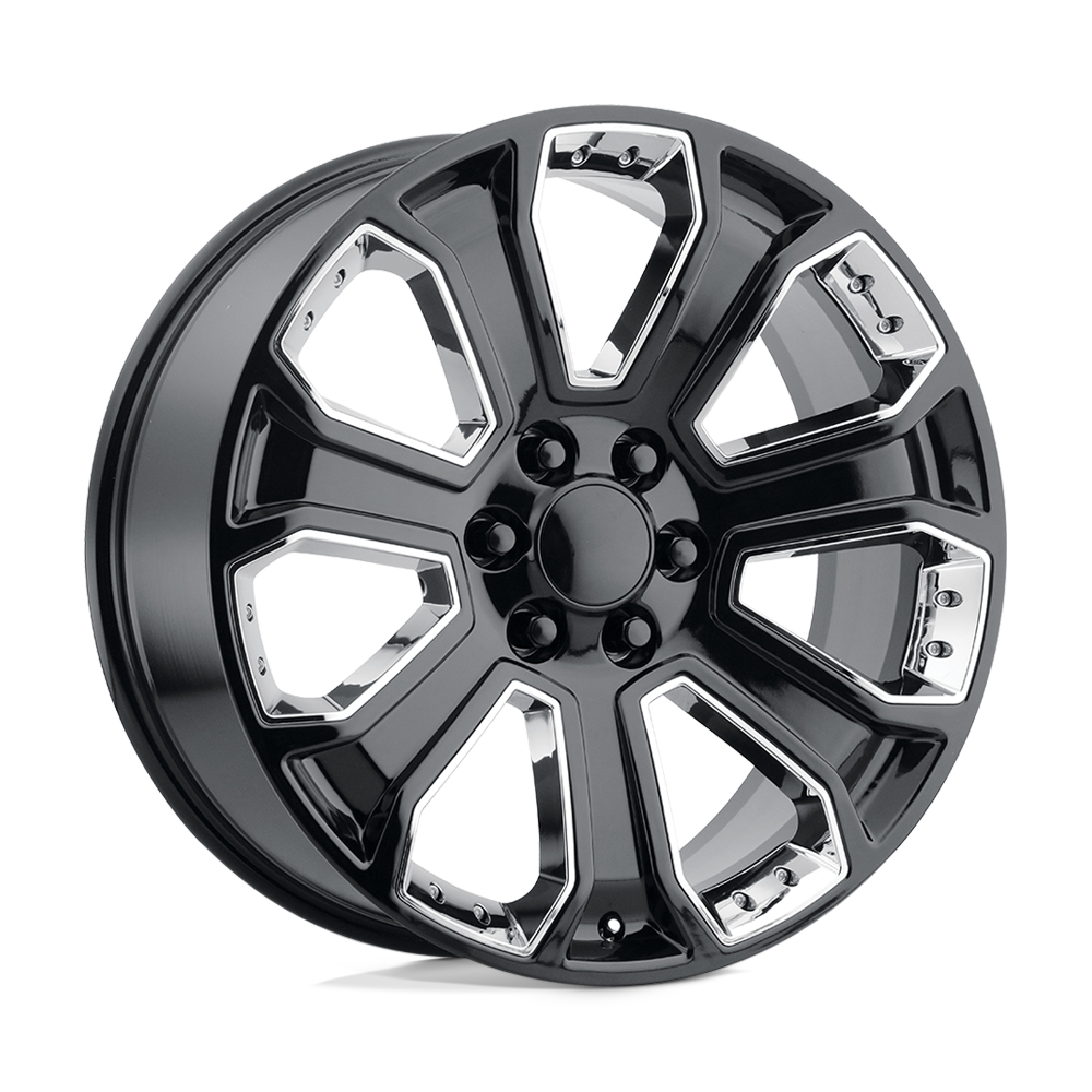 Performance Replicas Pr113 22X9 +24 Gloss Black W/ Chrome Accents