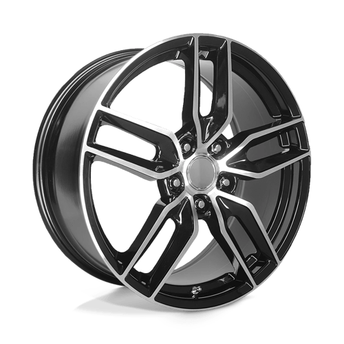Performance Replicas Pr160 18X8.5 +56 Gloss Black W/ Machined Spokes