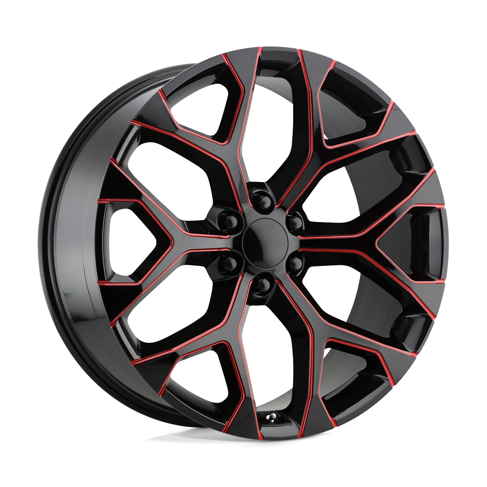 Performance Replicas Pr176 26X10 +24 Gloss Black Red Milled