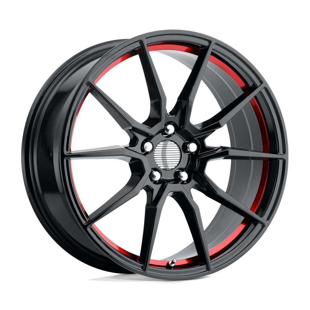 Performance Replicas Pr193 17X9 +24 Gloss Black Red Machined