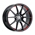 Performance Replicas Pr193 20X10 +40 Gloss Black Red Machined