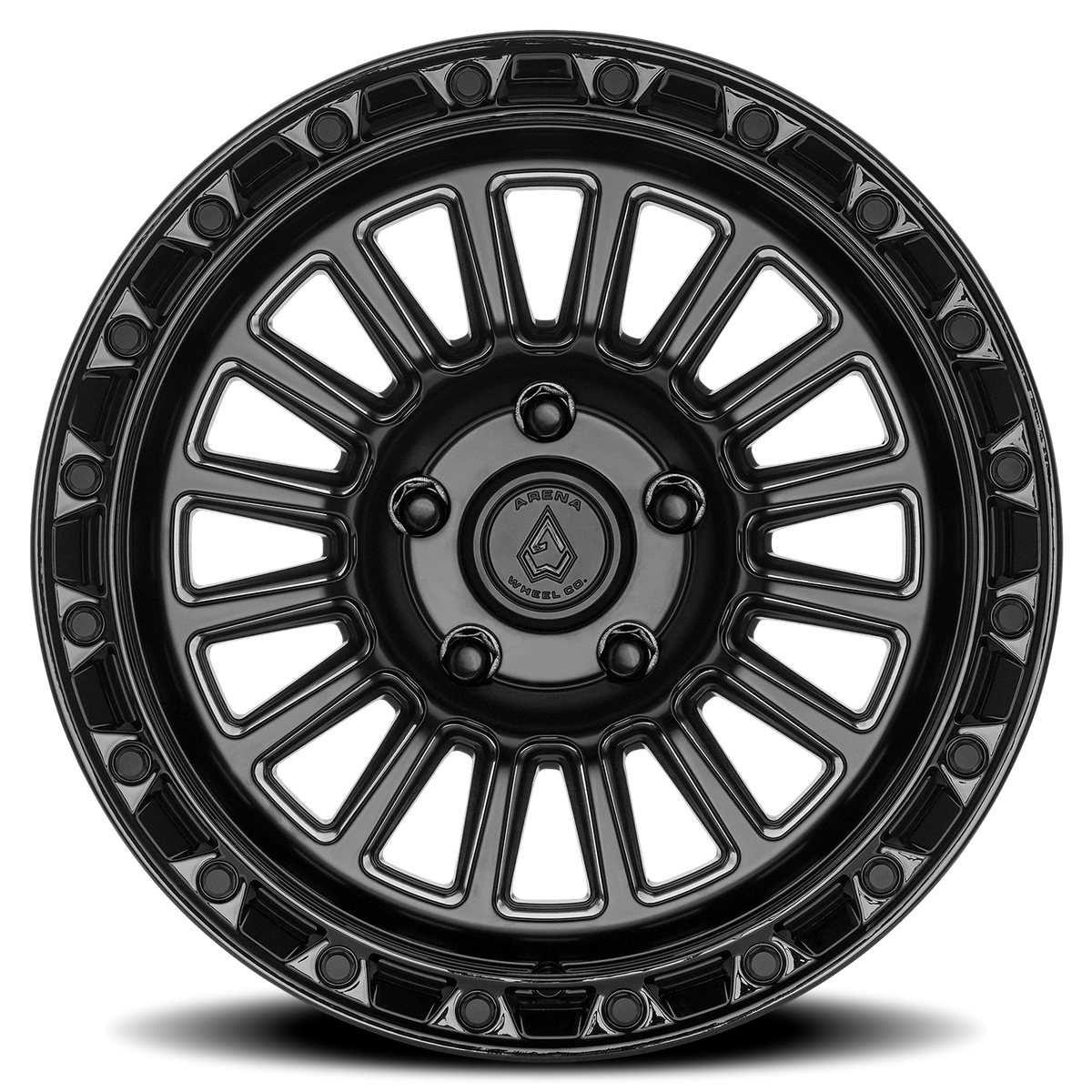 Arena Podium 17X9 -12 Satin Black W/ Gloss Black Lip