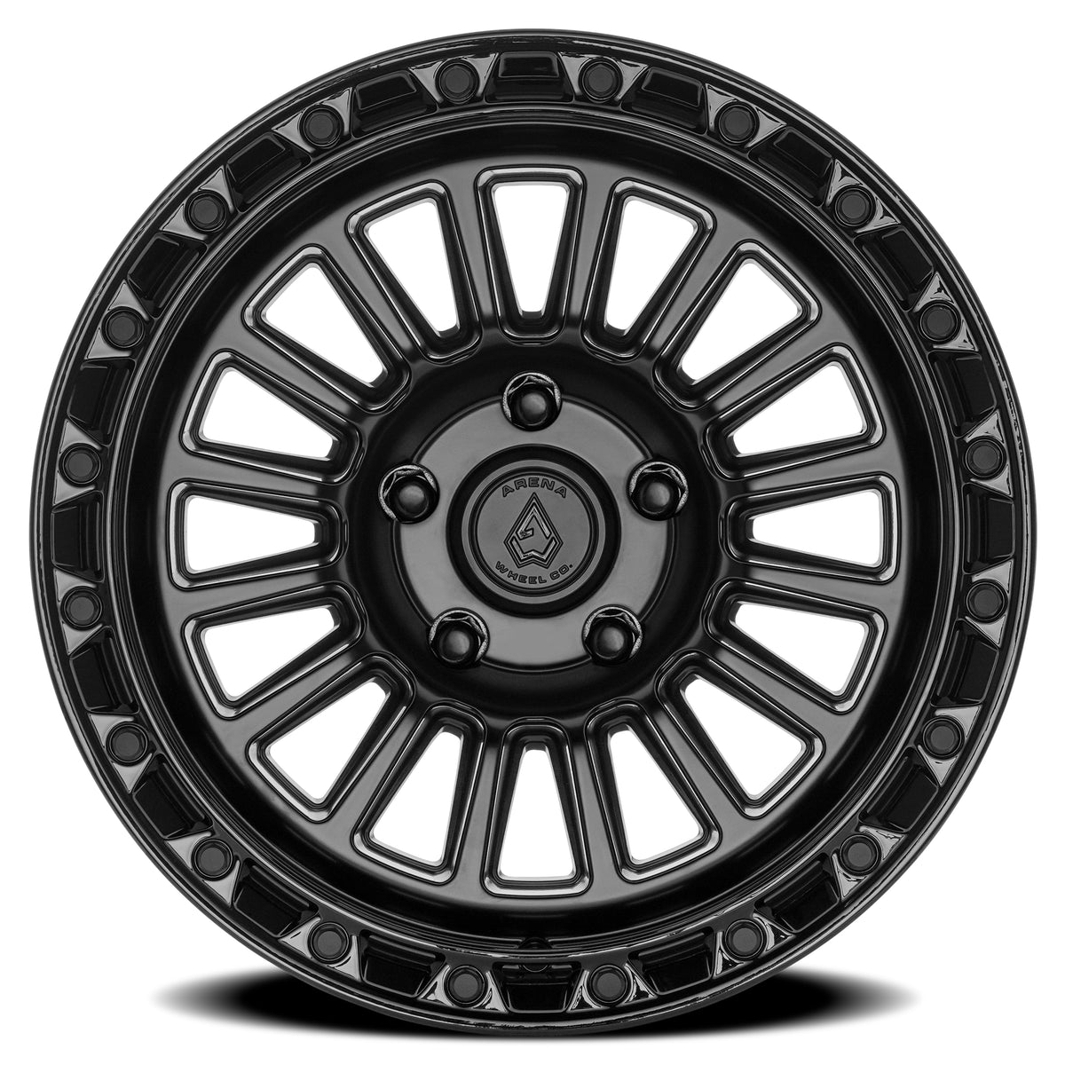 Arena Podium 17X9 -12 Satin Black W/ Gloss Black Lip