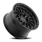 Arena Podium 17X8.5 +25 Satin Black W/ Gloss Black Lip