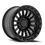 Arena Podium 17X8.5 +25 Satin Black W/ Gloss Black Lip