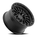 Arena Podium 17X8.5 +25 Satin Black W/ Gloss Black Lip
