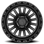 Arena Podium 17X8.5 +25 Satin Black W/ Gloss Black Lip