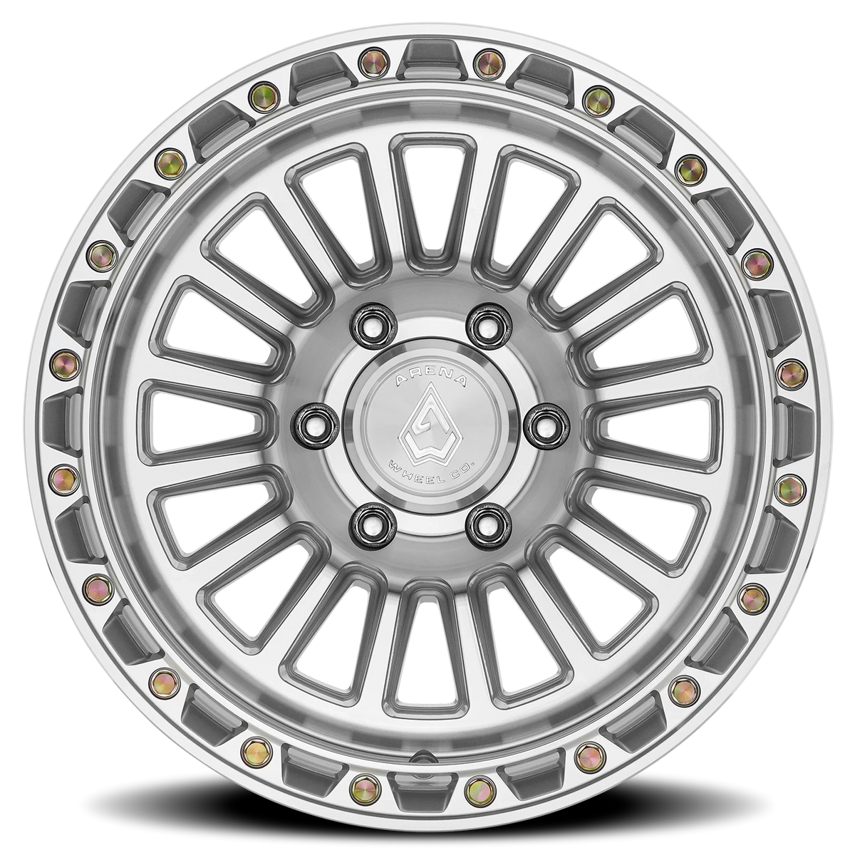 Arena Podium 17X9 -12 Gloss Silver Machined