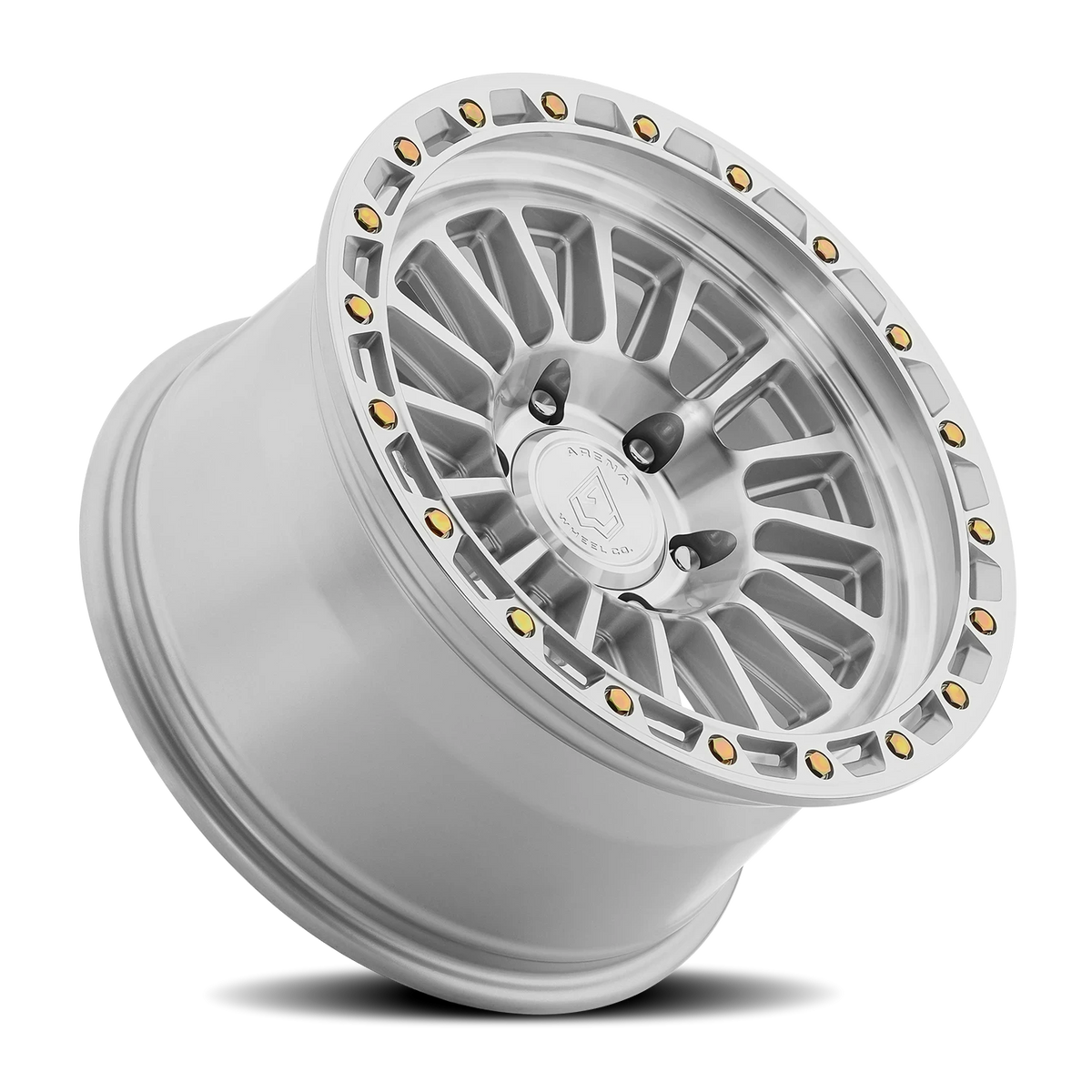 Arena Podium 17X8.5 +25 Gloss Silver Machined