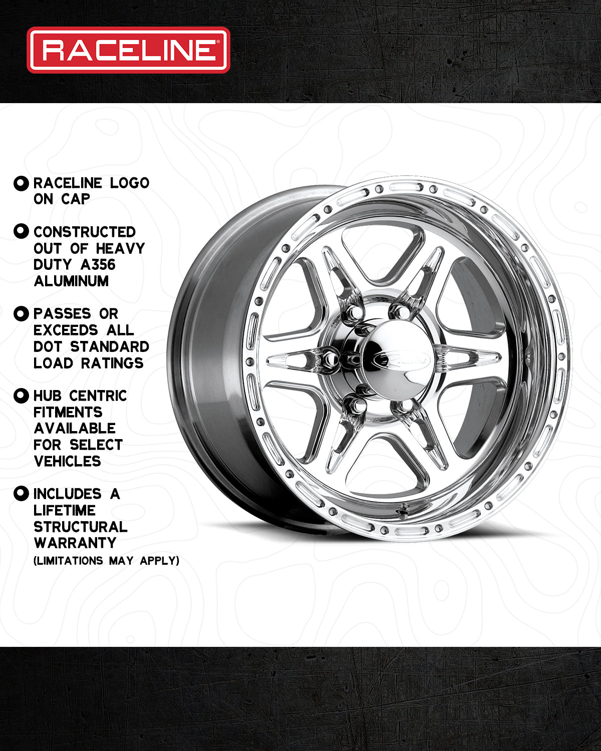 Raceline Wheels Renegade 6 17X9 +0 Polished