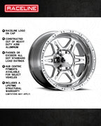 Raceline Wheels Renegade 6 17X9 +0 Polished