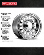 Raceline Wheels Rock Crusher 15X10 -47 Black
