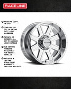 Raceline Wheels Hostage 18X9 -12 Chrome
