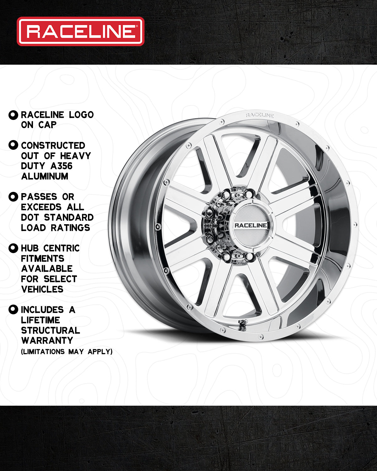 Raceline Wheels Hostage 20X9 +0 Chrome