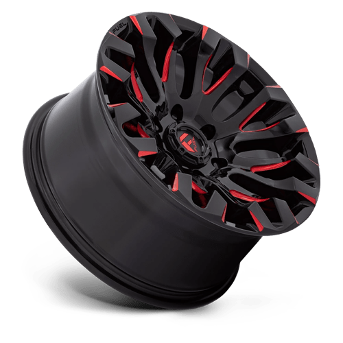 Fuel 1Pc D829 Quake 18X9 +1 Gloss Black Milled Red Tint