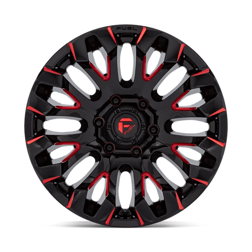 Fuel 1Pc D829 Quake 18X9 +1 Gloss Black Milled Red Tint