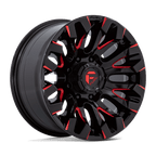 Fuel 1Pc D829 Quake 20X9 +1 Gloss Black Milled Red Tint