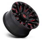 Fuel 1Pc D829 Quake 18X9 +1 Gloss Black Milled Red Tint