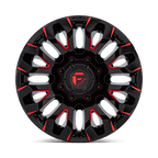 Fuel 1Pc D829 Quake 20X10 -18 Gloss Black Milled Red Tint