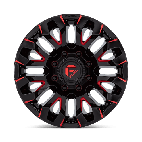 Fuel 1Pc D829 Quake 20X9 +1 Gloss Black Milled Red Tint