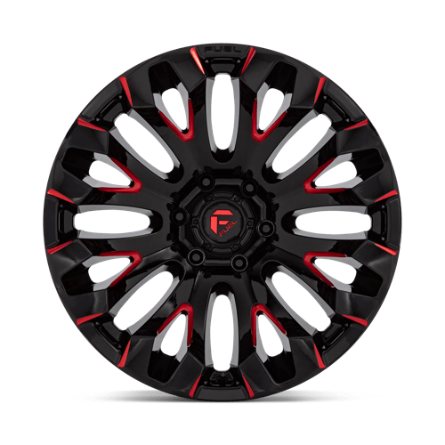 Fuel 1Pc D829 Quake 20X9 +1 Gloss Black Milled Red Tint