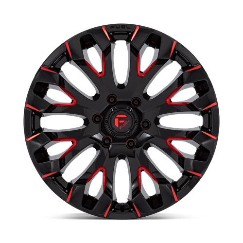 Fuel 1Pc D829 Quake 20X9 +1 Gloss Black Milled Red Tint