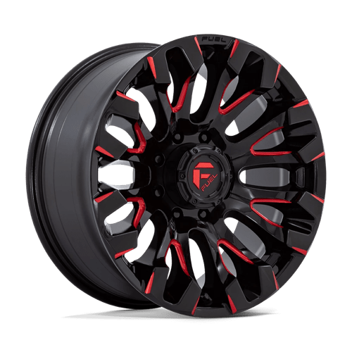 Fuel 1Pc D829 Quake 20X9 +1 Gloss Black Milled Red Tint