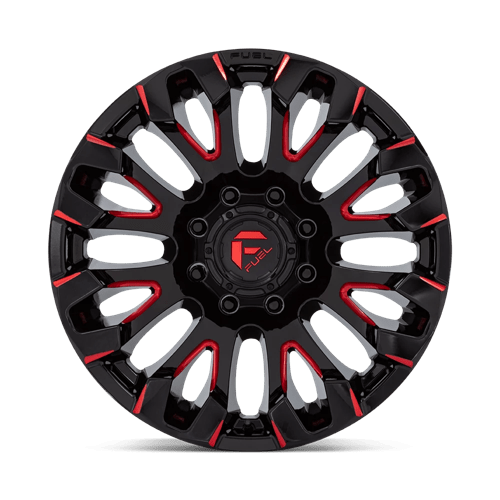 Fuel 1Pc D829 Quake 20X9 +1 Gloss Black Milled Red Tint