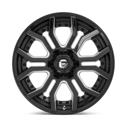 Fuel 1Pc D711 Rage 22X10 -18 Gloss Black Milled