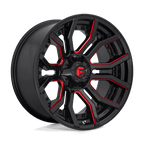 Fuel 1Pc D712 Rage 20X10 -18 Gloss Black Red Tinted Clear