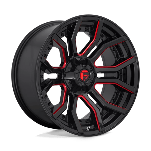 Fuel 1Pc D712 Rage 20X10 -18 Gloss Black Red Tinted Clear