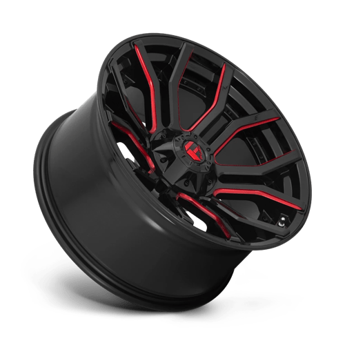 Fuel 1Pc D712 Rage 20X10 -18 Gloss Black Red Tinted Clear