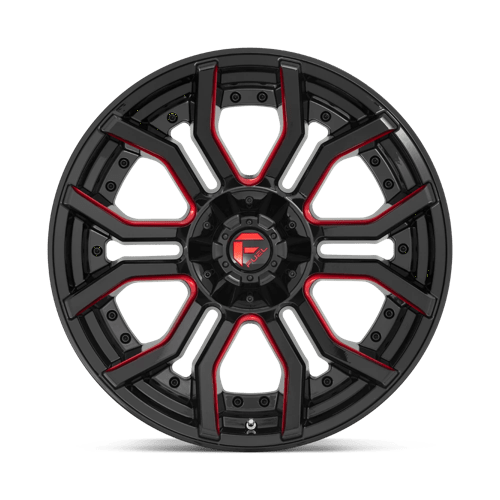 Fuel 1Pc D712 Rage 20X10 -18 Gloss Black Red Tinted Clear