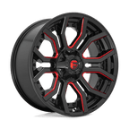 Fuel 1Pc D712 Rage 24X12 -44 Gloss Black Red Tinted Clear