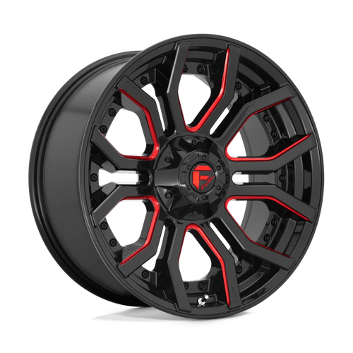 Fuel 1Pc D712 Rage 24X12 -44 Gloss Black Red Tinted Clear