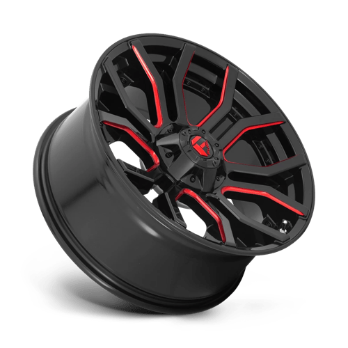 Fuel 1Pc D712 Rage 20X9 +1 Gloss Black Red Tinted Clear