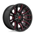 Fuel 1Pc D712 Rage 20X10 -18 Gloss Black Red Tinted Clear
