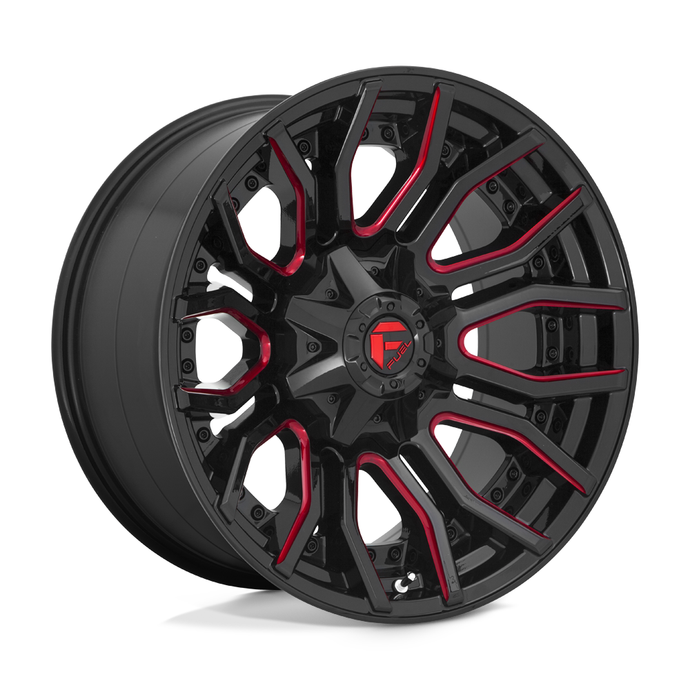 Fuel 1Pc D712 Rage 20X10 -18 Gloss Black Red Tinted Clear