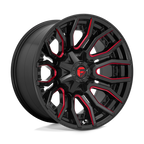 Fuel 1Pc D712 Rage 20X9 +1 Gloss Black Red Tinted Clear