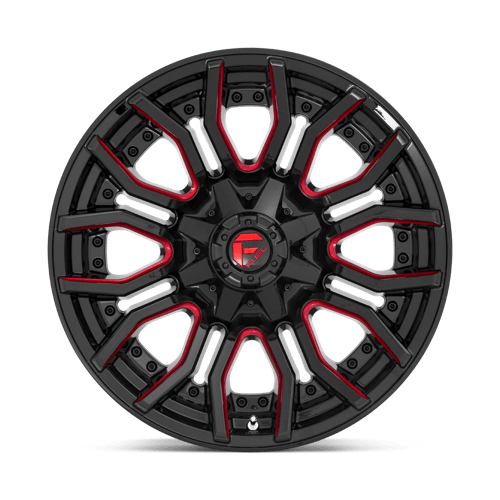 Fuel 1Pc D712 Rage 20X10 -18 Gloss Black Red Tinted Clear
