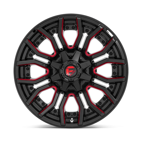 Fuel 1Pc D712 Rage 20X10 -18 Gloss Black Red Tinted Clear