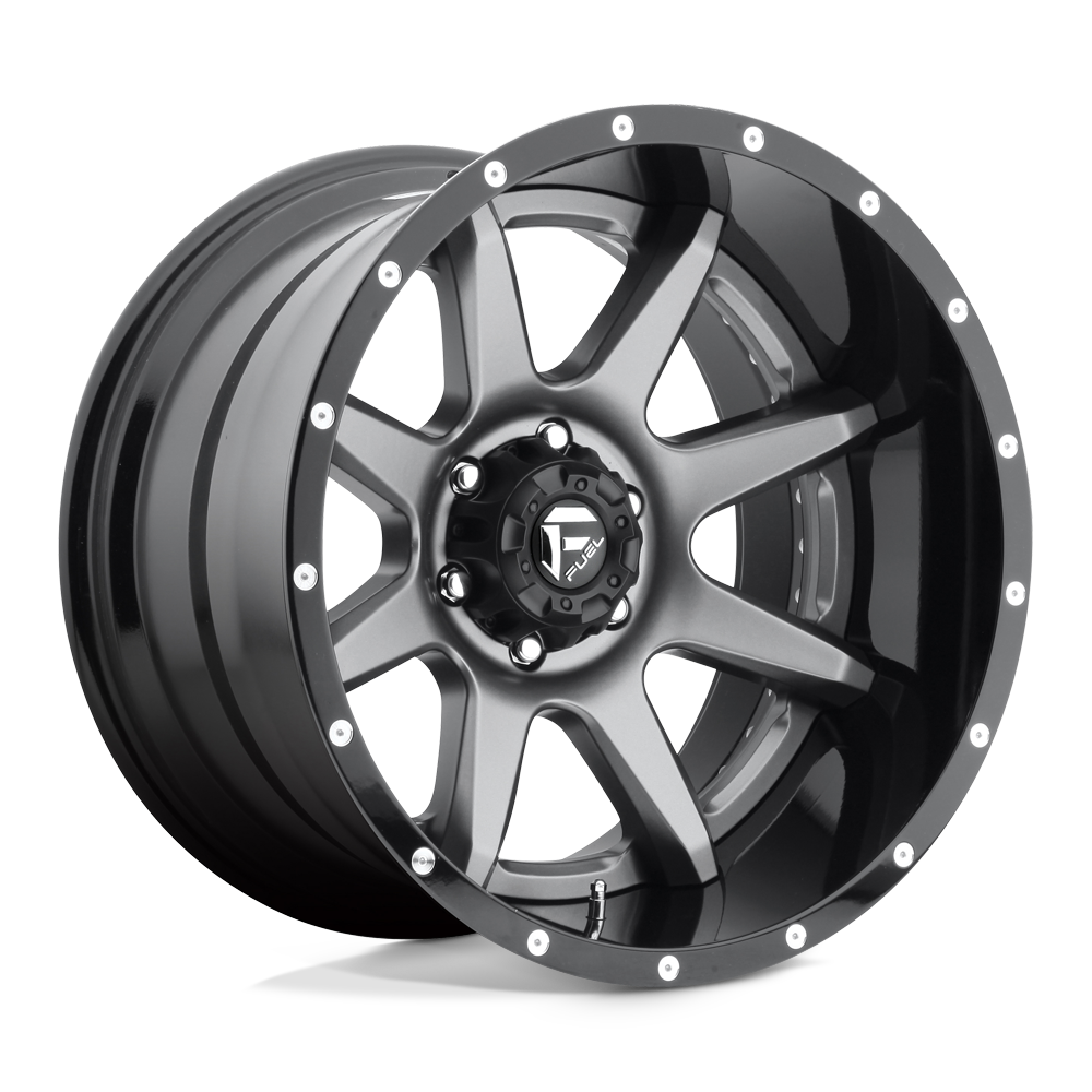 Fuel 2Pc D238 Rampage 22X14 -70 Matte Gun Metal Black Lip