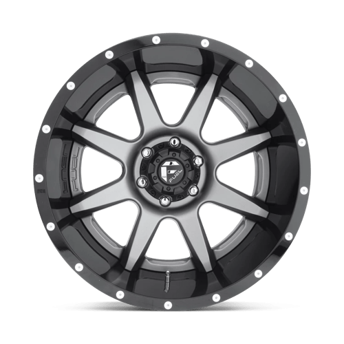 Fuel 2Pc D238 Rampage 22X14 -70 Matte Gun Metal Black Lip
