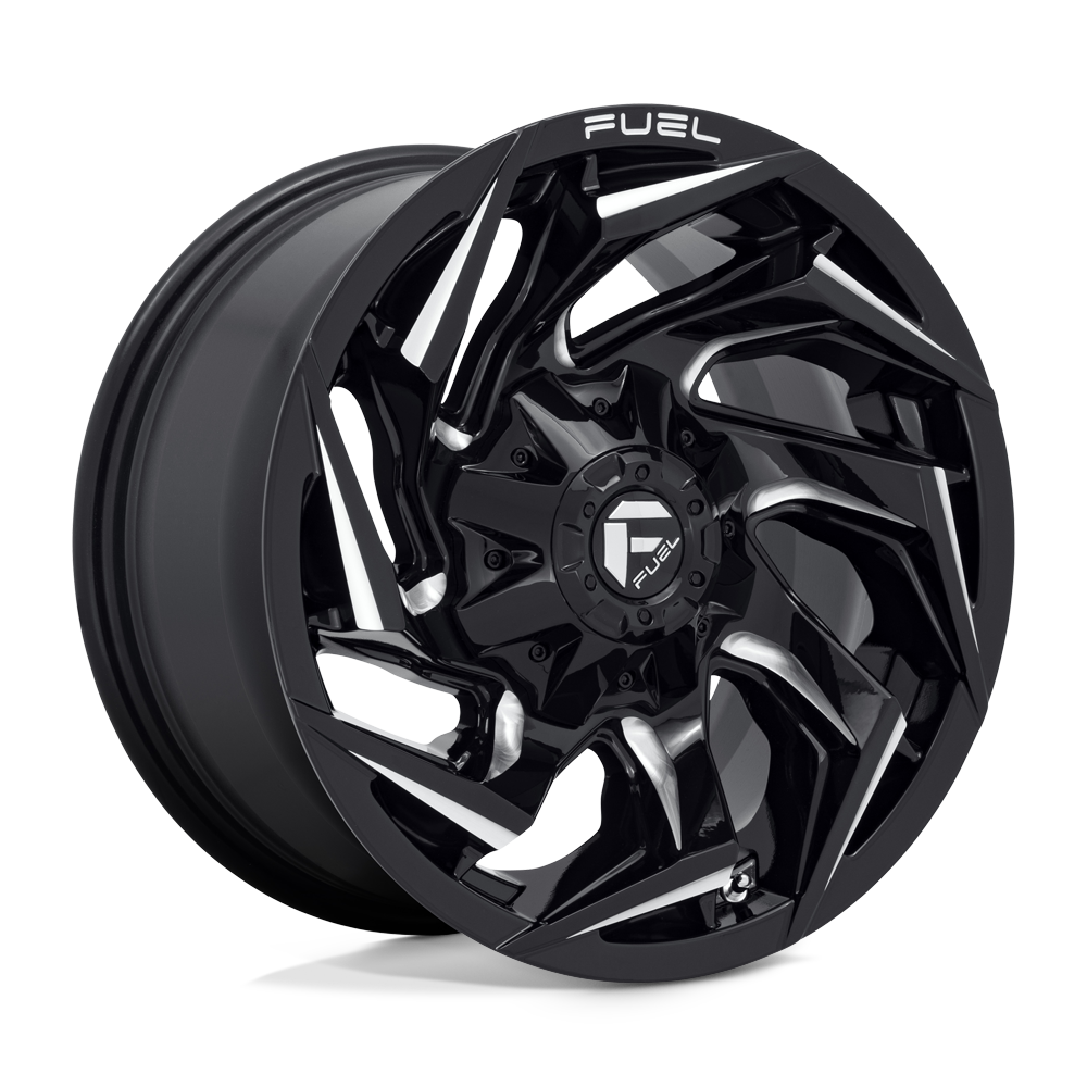 Fuel 1Pc D753 Reaction 20X9 +8 Gloss Black Milled