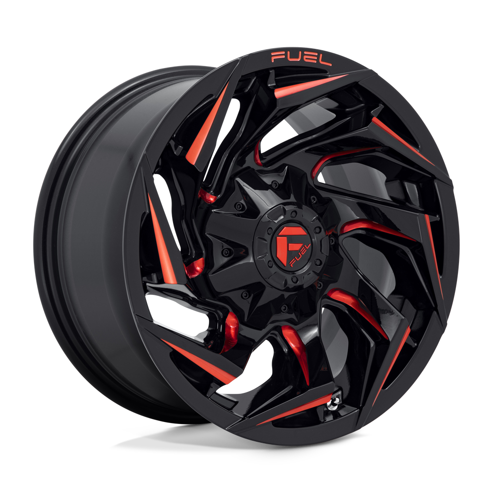 Fuel 1Pc D755 Reaction 20X9 +20 Gloss Black Milled W/ Red Tint