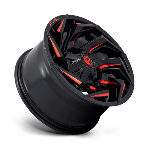 Fuel 1Pc D755 Reaction 18X9 -12 Gloss Black Milled W/ Red Tint