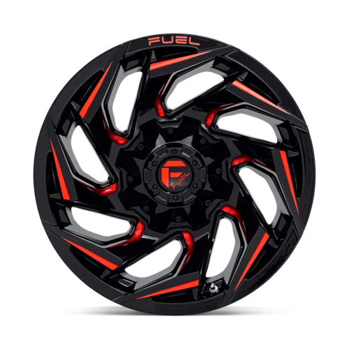 Fuel 1Pc D755 Reaction 24X12 -44 Gloss Black Milled W/ Red Tint