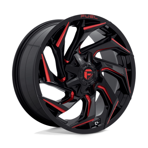 Fuel 1Pc D755 Reaction 20X9 +20 Gloss Black Milled W/ Red Tint