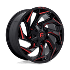 Fuel 1Pc D755 Reaction 20X9 +20 Gloss Black Milled W/ Red Tint
